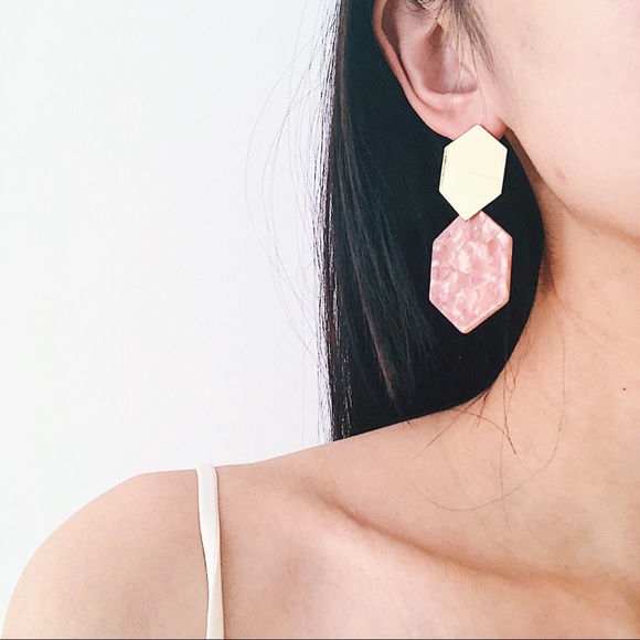 Pink and White Gold Tortoise Dangle Earrings - Picture 8 of 8